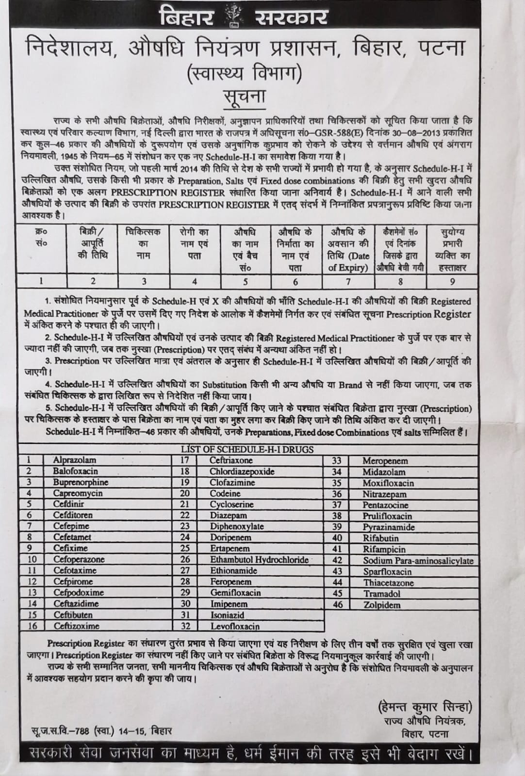Bihar Drug Control